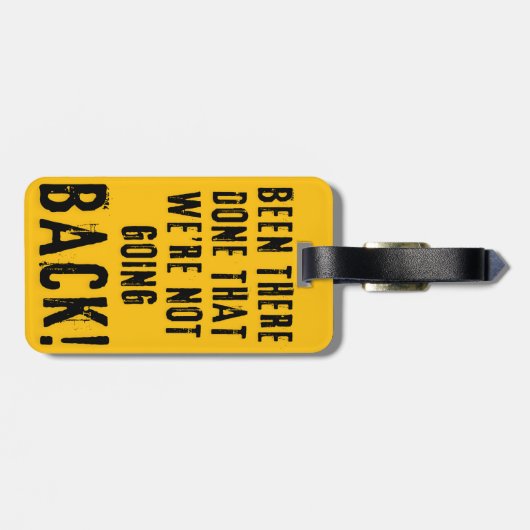 We gaan niet terug naar het Bagagelabel (Achterkant horizontaal)