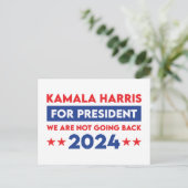 We gaan niet terug naar Kamala Harris voor Preside Briefkaart (Staand voorkant)