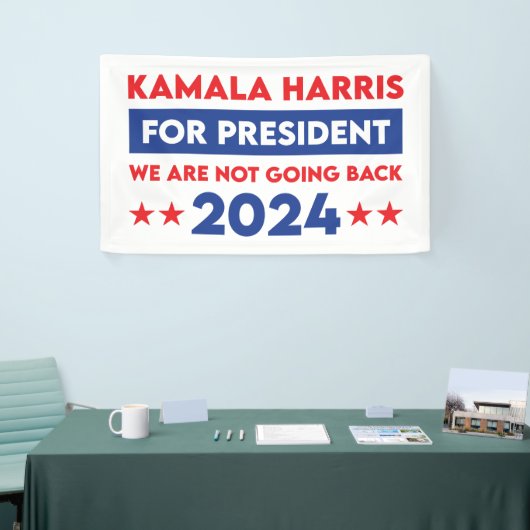 We gaan niet terug naar Kamala Harris voor Preside Spandoek (Beurs)