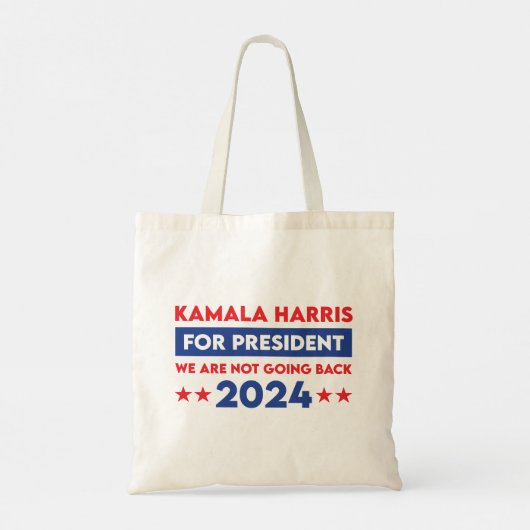 We gaan niet terug naar Kamala Harris voor Preside Tote Bag (Achterkant)