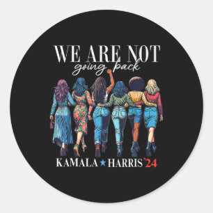 We gaan niet terug naar Kamala Harris Waltz 24 Mad Ronde Sticker