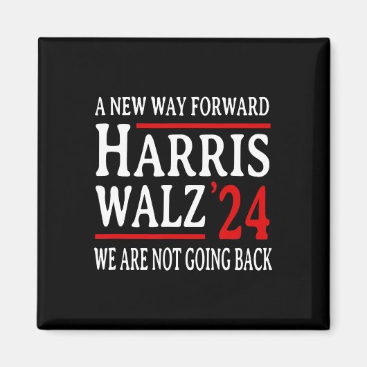 We gaan niet terug Pro Kamala Harris W 2 Magneet (Voorkant)