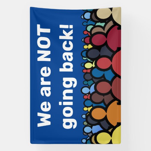 We gaan niet terug spandoek (Verticaal)