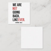 We gaan nooit meer terug, stem op Harris Vierkante Visitekaartje (Voorkant / Achterkant)