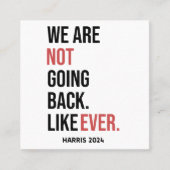 We gaan nooit meer terug, stem op Harris Vierkante Visitekaartje (Voorkant)