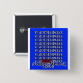 WE GAAN NOOIT MEER TERUG! VIERKANTE BUTTON 5,1 CM (Voorkant /achterkant)