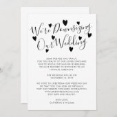 We gaan onze trouwdatum aanpassen, kleinere bruilo aankondiging (Voorkant / Achterkant)