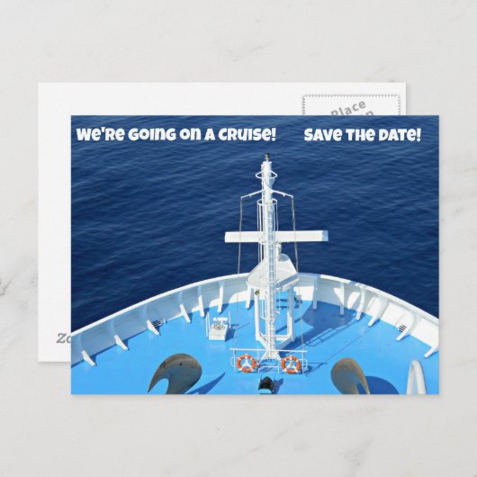 We gaan op een cruise...Save the Date! Aankondigingskaart (Voorkant / Achterkant)