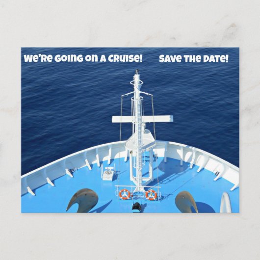 We gaan op een cruise...Save the Date! Aankondigingskaart (Voorkant)