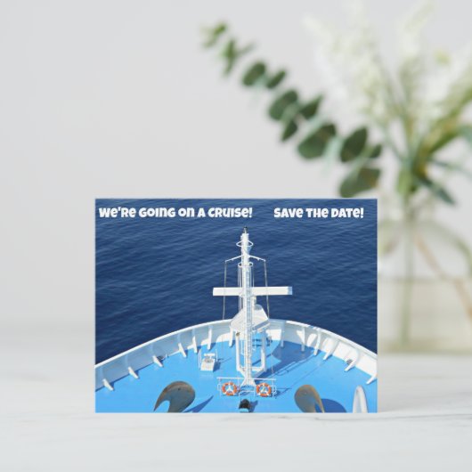 We gaan op een cruise...Save the Date! Aankondigingskaart (Staand voorkant)