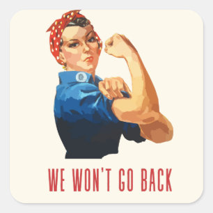 We gaan rosie Riveter Square paper achteruit Vierkante Sticker