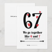 We gaan samen als 6 en 7 Valentijnsdag ontwerp Feestdagenkaart (Voorkant / Achterkant)