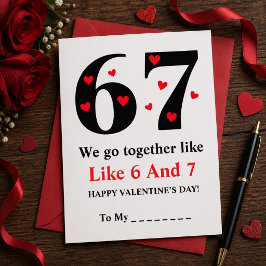 We gaan samen als 6 en 7 Valentijnsdag ontwerp Feestdagenkaart