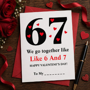 We gaan samen als 6 en 7 Valentijnsdag ontwerp Feestdagenkaart
