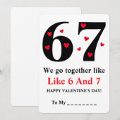 We gaan samen als 6 en 7 Valentijnsdag ontwerp Feestdagenkaart (Voorkant / Achterkant)