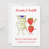 we gaan samen als Aardbeien en Cream Quote Feestdagenkaart (Voorkant)