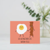 We gaan samen als Bacon en Eggs Cute Kawaii Briefkaart (Staand voorkant)