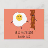 We gaan samen als Bacon en Eggs Cute Kawaii Briefkaart (Voorkant)
