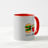 We gaan samen als burger en frieten gepersonalisee mok (Voorkant rechts)