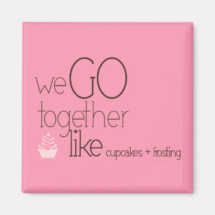 We gaan samen/als Cupcakes + Frosting Magneet