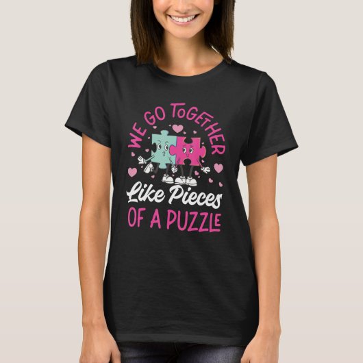We gaan samen als delen van een puzzel 1 t-shirt (Voorkant)