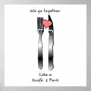 We gaan samen als een mes en vork poster