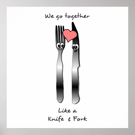 We gaan samen als een mes en vork poster (Voorkant)