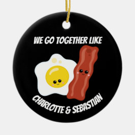 We gaan samen als eieren en bacon gepersonaliseerd keramisch ornament
