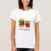 We gaan samen als hamburger en frietjes gepersonal t-shirt (Voorkant)