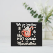 We gaan samen als hete cacaomarshmallows KerstmisW Feestdagenkaart (Staand voorkant)