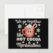 We gaan samen als hete cacaomarshmallows KerstmisW Feestdagenkaart (Voorkant / Achterkant)