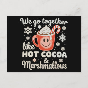 We gaan samen als hete cacaomarshmallows KerstmisW Feestdagenkaart