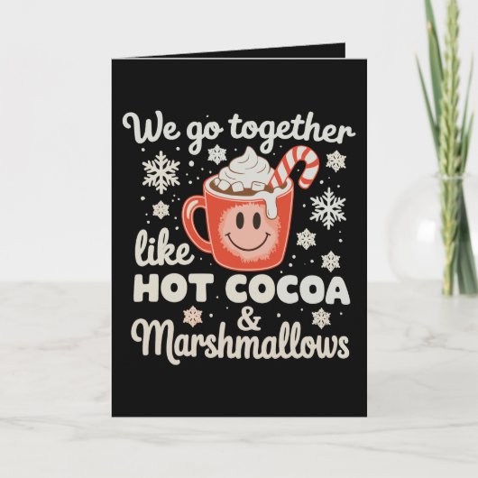 We gaan samen als hete cacaomarshmallows KerstmisW Kaart (Voorkant)
