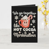 We gaan samen als hete cacaomarshmallows KerstmisW Kaart (Gele Bloem)