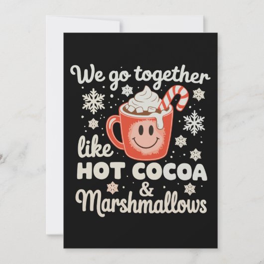 We gaan samen als hete cacaomarshmallows KerstmisW Kaart (Voorkant)
