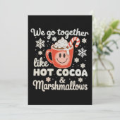 We gaan samen als hete cacaomarshmallows KerstmisW Kaart (Staand voorkant)