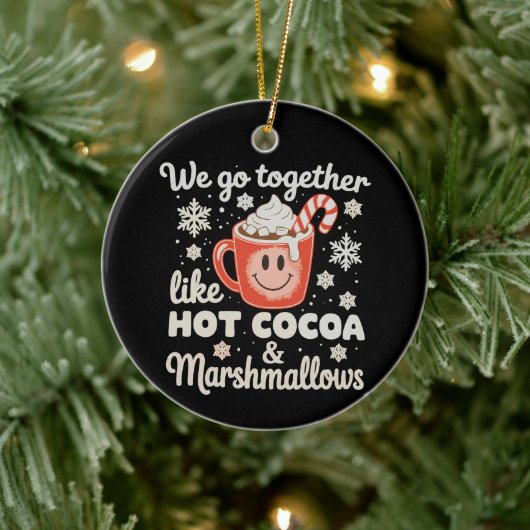 We gaan samen als hete cacaomarshmallows KerstmisW Keramisch Ornament (Boom)
