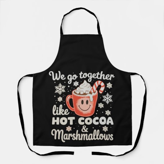 We gaan samen als hete cacaomarshmallows KerstmisW Schort (Voorkant)