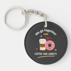 We gaan samen als koffie & donuts BFF matching Sleutelhanger