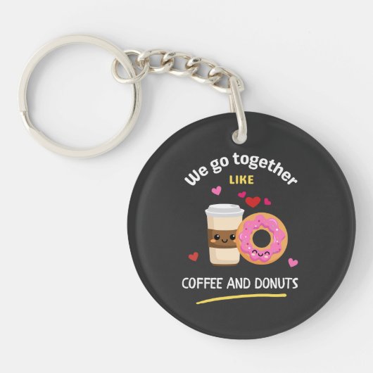 We gaan samen als koffie & donuts BFF matching Sleutelhanger (Voorkant)