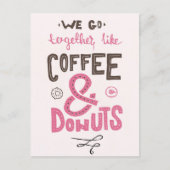 We gaan samen als koffie en donuts briefkaart (Voorkant)