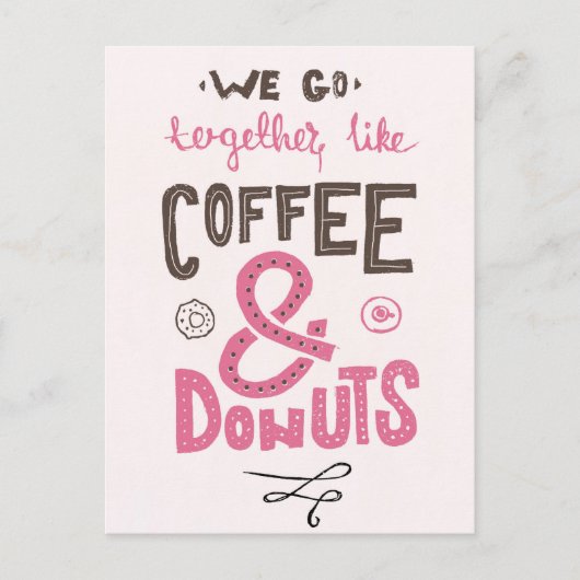 We gaan samen als koffie en donuts briefkaart (Voorkant)