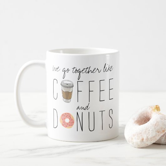 We gaan samen als koffie en donuts koffiemok (Met donut)