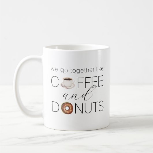We gaan samen als koffie en donuts koffiemok (Links)