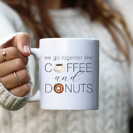 We gaan samen als koffie en donuts koffiemok