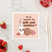 We gaan samen als melk en koekjes Valentijnsdag Servet (Insitu)
