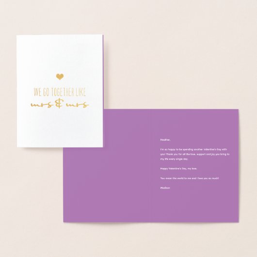 We gaan samen als mevrouw en mevrouw Valentijn dag Folie Kaarten (Display)