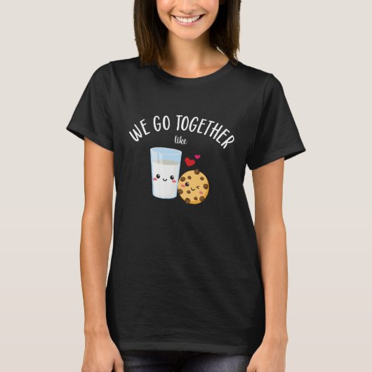 We gaan samen als Milk & Cookies Valentijnsdag T-shirt (Voorkant)