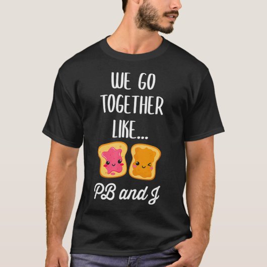 We gaan samen als PB en J Schattige Matching T-shirt (Voorkant)