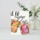 We gaan samen als Peanut Butter en Jelly Briefkaart (Staand voorkant)